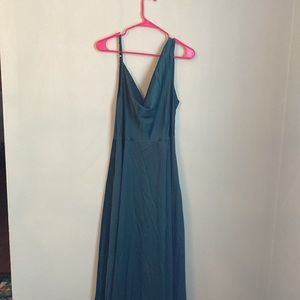 Shein bridesmaid cowl neck satin dress